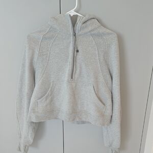 lululemon athletica Light Gray Half-Zip Hooded Sweatshirt